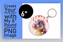 Playful Circle Design Coaster PNG , Cute Dino Product Image 1