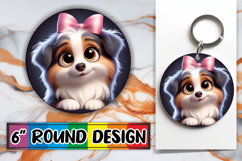 Radiant Circle Sublimation Keychain, 3D Dog Product Image 1