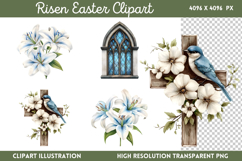 Risen Easter Clipart PNG Product Image 1