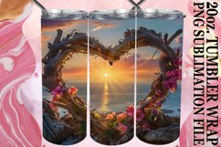 Heartfelt Horizons: 20oz Wood Heart Sublimation Product Image 1