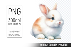 Cute Bunny Clipart PNG, Printable Animals, Wildlife Design Product Image 1