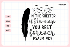 Christian Memorial Quote SVG | In The Shelter Of His Wings Product Image 3