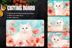 Cat Cutting Board Cat Flower Pet Animal Chopping Board_122 Product Image 1