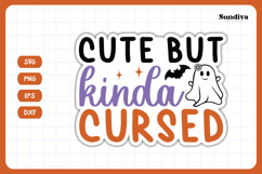 Funny Halloween Sticker | Cute But Kinda Cursed Product Image 3