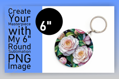 Stylish Round Design Keychain Template , Flowers Product Image 1