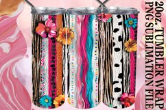 Unique 3D Leopard and Flower Tumbler Wrap Patterns Product Image 1