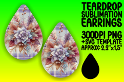 Creative Teardrop Earrings Artwork PNG , Autumn Flower Product Image 1