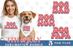 American Dog Mama Papa 4th of July USA Paw DTF PNG Bundle Product Image 1