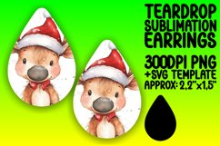 Bright Teardrop Earrings Sublimation Art , Christmas Waterco Product Image 1
