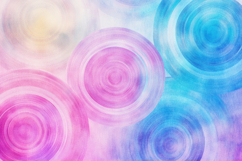 Abstract Blue and Pink Watercolor Circles Background Product Image 1
