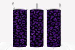 Indigo Glitter Leopard Print 20oz Skinny Tumbler Product Image 1