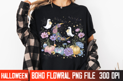 Elegant Halloween Floral Vector | Spooky Fall T-Shirt Design Product Image 5