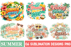 Summer Shirt Designs,6 Summer Sublimation Design,Summer png Product Image 1
