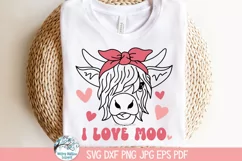 I Love Moo Cow SVG | Funny Valentine's PNG Product Image 2