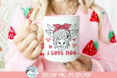 I Love Moo Cow SVG | Funny Valentine's PNG Product Image 3