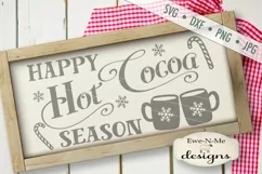 Happy Hot Cocoa Season Candy Canes Mugs SVG DXF Files Product Image 1