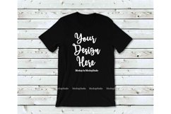 Tshirt Mockup Bundle Wood Background Bella Canvas 3001 Set Product Image 3