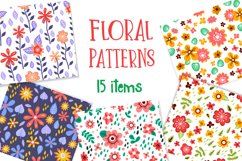 Floral Patterns - 15 non-repeating flower designs Product Image 1