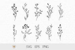 Wildflower svg, Branch svg, Flower svg, Wildflower clipart Product Image 1