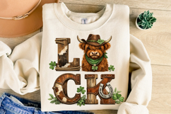 St Patrick's Day png | Lucky Highland Cow Shirt Design Product Image 6