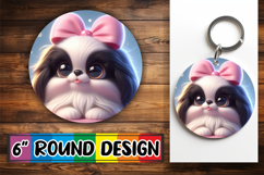 Whimsical Round Design Ornaments PNG, 3D Dog Product Image 1