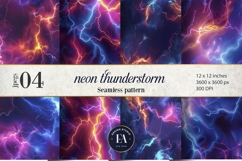 Neon Thunderstorm Texture | Electric Storm Background Product Image 1