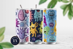 Cute baby monster Digital Paper | Spooky Bacteria Pattern Product Image 2
