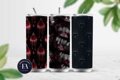 Vampire Fangs Pattern, Dark Gothic Teeth Digital Paper Product Image 2