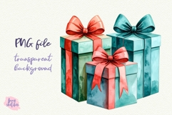 Vintage Christmas Gift Clipart Retro PNG Product Image 5