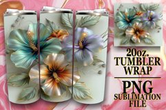 Summer Bloom Glitter Tumbler Wrap - 20oz Sublimation Product Image 1