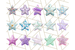 Cute Puffy Star Clipart PNG, 3D Glossy Pastel Stars Clip Art Product Image 7