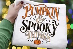 Pumpkin and Spooky Things PNG, Retro Halloween Pumpkin Product Image 1