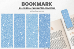 Sky Blue Glitter Bookmark PNG, Bookmark Sublimation Product Image 1