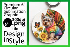 Unique Circle Design Keychain Template , Cute Dog Product Image 1
