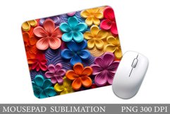 Rainbow Flowers Mouse Pad. Colorful Flowers Mouse Pad Product Image 1