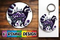 Luminous Round Ornaments Sublimation PNG, Flower Animals Product Image 1