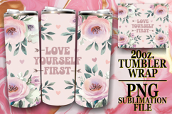BREATHTAKING SUNSETS 20oz TUMBLER WRAP, Flower Quote Product Image 1