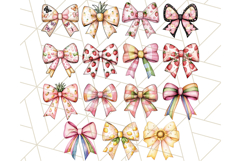 Bright Summer Bow PNG, Cute Watercolor Coquette Bows Png Product Image 3