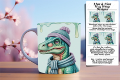 TRENDY 11oz Mug Wrap PNG Template , Cute Dino Product Image 1