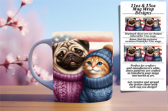 Sophisticated 15oz Png Mug Wrap , Dog and cat Product Image 1