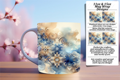 Happy 15oz Mug Wrap Png Template , Watercolor Patter Product Image 1