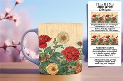 Elegant Vintage Flower Pattern Mug Sublimation 11oz Product Image 1