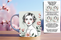 Dynamic 15oz Mug Wrap Png Artwork , Beauty Woman Product Image 1