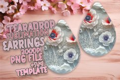 3D Flower Hole for Sublimation Teardrop Earrings Teardrop Product Image 1