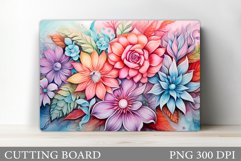 Flowers Cutting Board. Kitchen Cutting Board Template Product Image 1