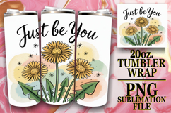 Heartfelt dreams 20oz tumbler wrap, Flowers Quote Product Image 1