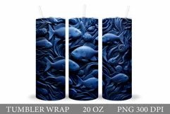 3D Fish Tumbler Wrap Sublimation. Fish Tumbler Wrap Design Product Image 1