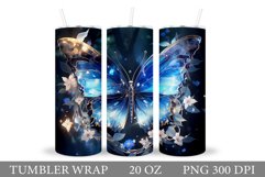 3D Butterfly Tumbler Sublimation. Butterfly Tumbler Design Product Image 1