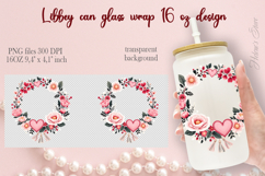 Boho Valentine pattern Libbey Can Glass Wrap 16oz design png Product Image 1