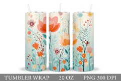 Flowers Tumbler Design. Flowers Tumbler Wrap Sublimation Product Image 1